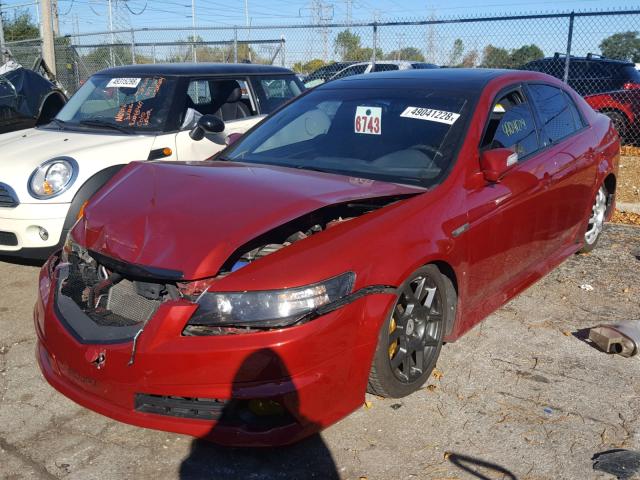 19UUA76508A020654 - 2008 ACURA TL TYPE S RED photo 2