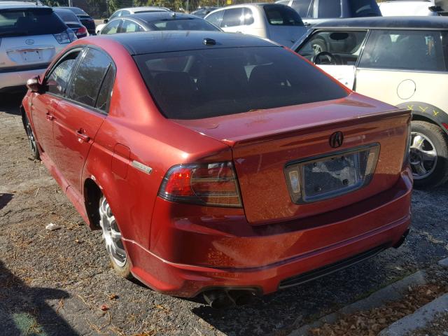19UUA76508A020654 - 2008 ACURA TL TYPE S RED photo 3