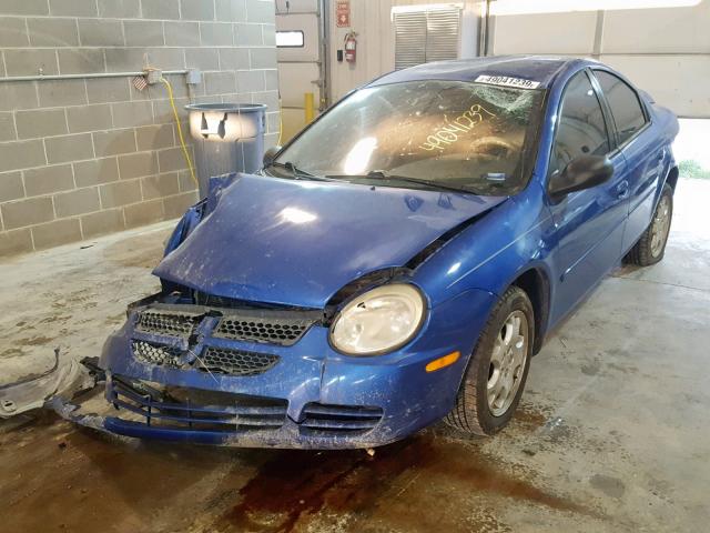 1B3ES56C55D160584 - 2005 DODGE NEON SXT BLUE photo 2