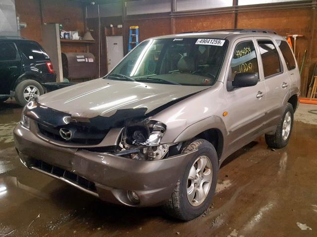 4F2CU08122KM46267 - 2002 MAZDA TRIBUTE LX BEIGE photo 2