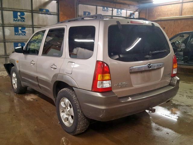 4F2CU08122KM46267 - 2002 MAZDA TRIBUTE LX BEIGE photo 3