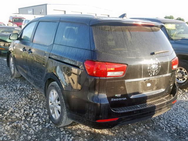 KNDMB5C1XH6266650 - 2017 KIA SEDONA LX BLACK photo 3