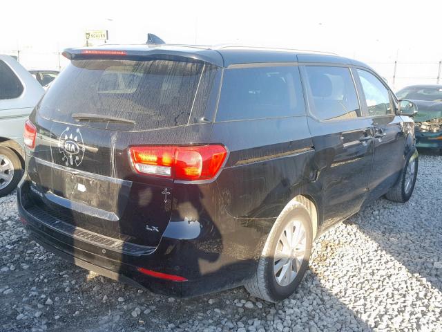 KNDMB5C1XH6266650 - 2017 KIA SEDONA LX BLACK photo 4