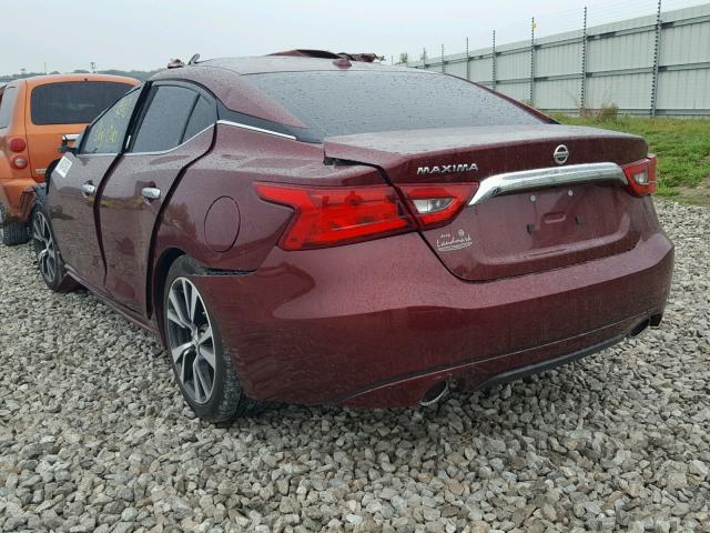 1N4AA6AP3HC376398 - 2017 NISSAN MAXIMA 3.5 MAROON photo 3