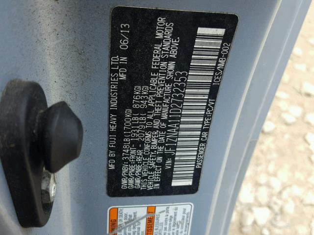 JF1ZNAA11D2732353 - 2013 TOYOTA SCION FR-S SILVER photo 10