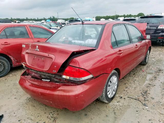 JA3AJ26EX6U053613 - 2006 MITSUBISHI LANCER ES RED photo 4