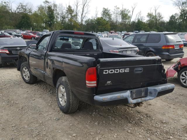 1B7FL26XX1S109850 - 2001 DODGE DAKOTA BLACK photo 3