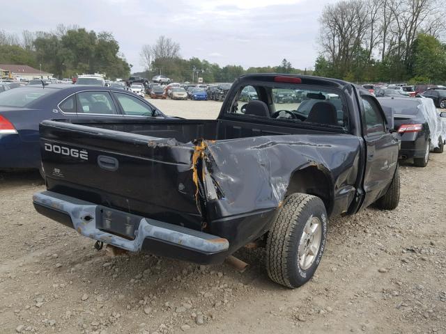 1B7FL26XX1S109850 - 2001 DODGE DAKOTA BLACK photo 4