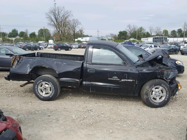 1B7FL26XX1S109850 - 2001 DODGE DAKOTA BLACK photo 9