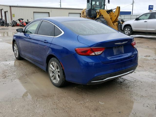 1C3CCCAB5GN107357 - 2016 CHRYSLER 200 LIMITE BLUE photo 3