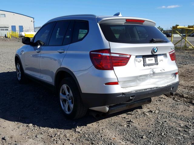 5UXWX5C59BL703445 - 2011 BMW X3 XDRIVE2 SILVER photo 3