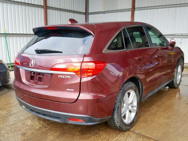 5J8TB4H55EL019004 - 2014 ACURA RDX TECHNO BURGUNDY photo 4