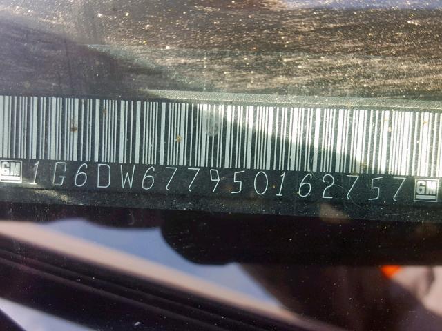 1G6DW677950162757 - 2005 CADILLAC STS BLACK photo 10