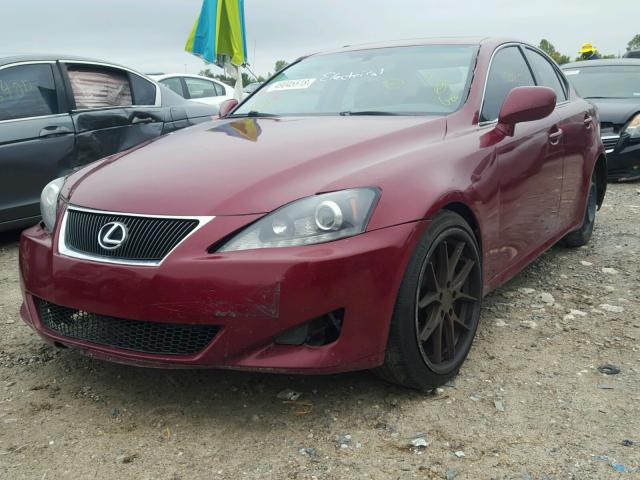 JTHBK262072040129 - 2007 LEXUS IS 250 MAROON photo 2