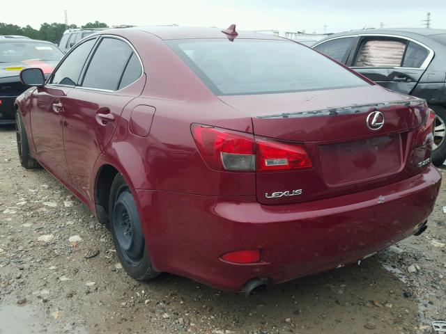 JTHBK262072040129 - 2007 LEXUS IS 250 MAROON photo 3