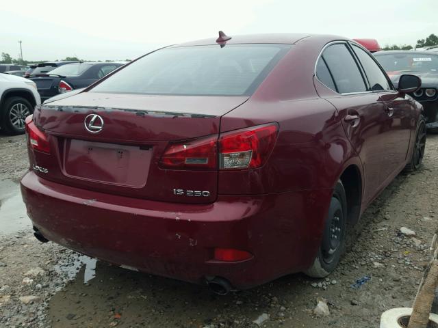 JTHBK262072040129 - 2007 LEXUS IS 250 MAROON photo 4