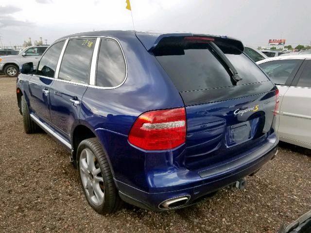 WP1AB29P38LA49115 - 2008 PORSCHE CAYENNE S BLUE photo 3