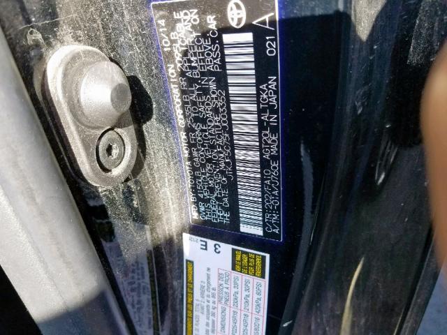 JTKJF5C75FJ003352 - 2015 TOYOTA SCION TC შავი ფოტო 10