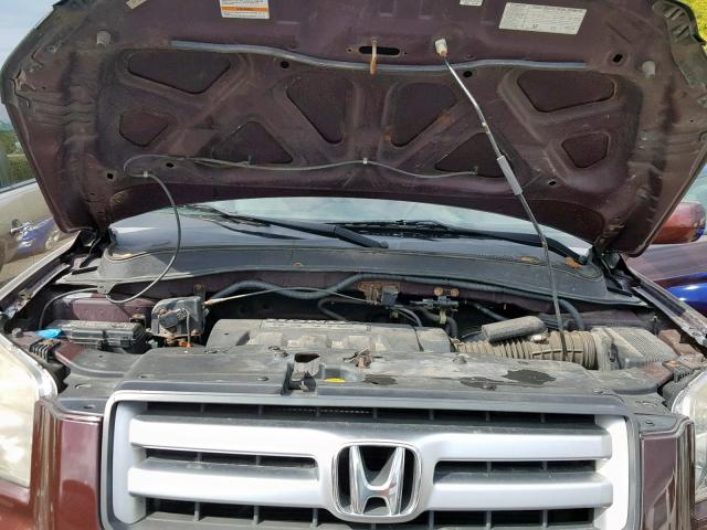 5FNYF18208B003880 - 2008 HONDA PILOT VP BURGUNDY photo 7