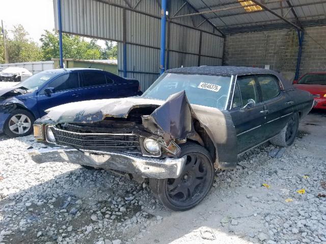 1D69H2R592131 - 1972 CHEVROLET CHEVELLE MAROON photo 2