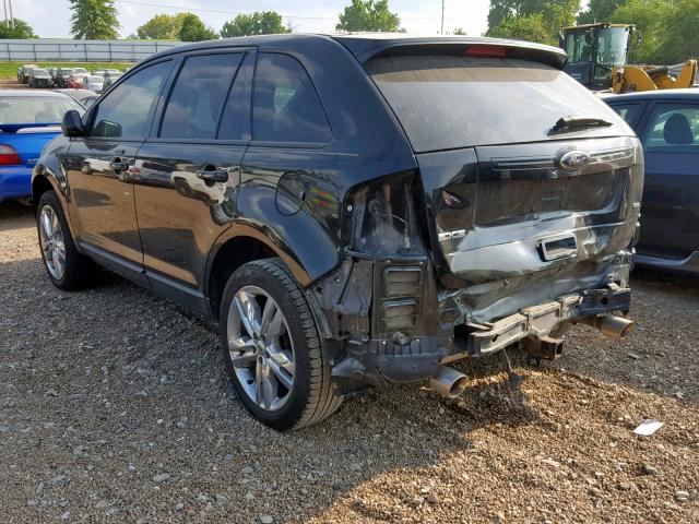 2FMDK3JC7DBB69843 - 2013 FORD EDGE SEL BLACK photo 3