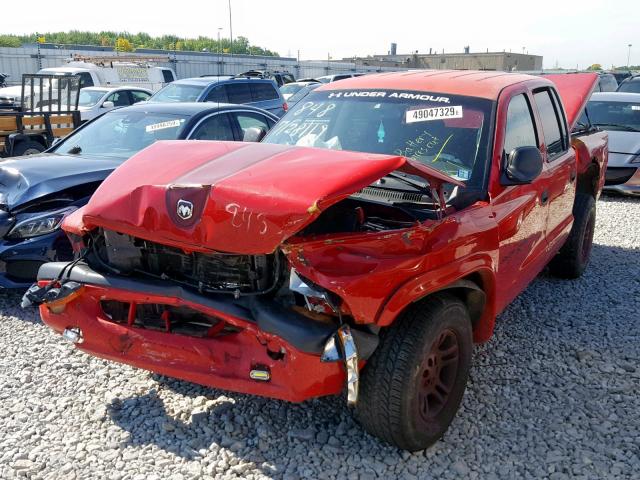 1B7GG2AX21S108580 - 2001 DODGE DAKOTA QUA RED photo 2