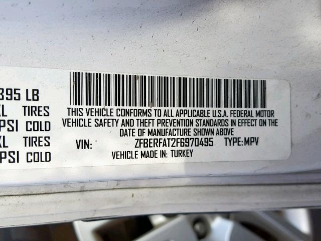 ZFBERFAT2F6970495 - 2015 RAM PROMASTER 白色 照片 10