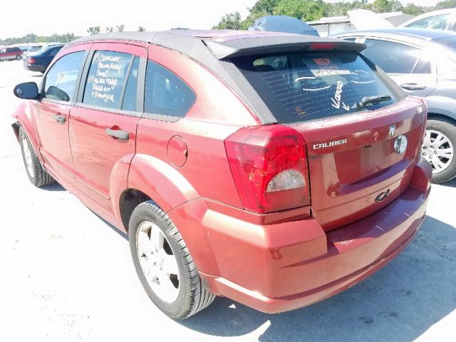 1B3HB48C87D524939 - 2007 DODGE CALIBER SX RED photo 3