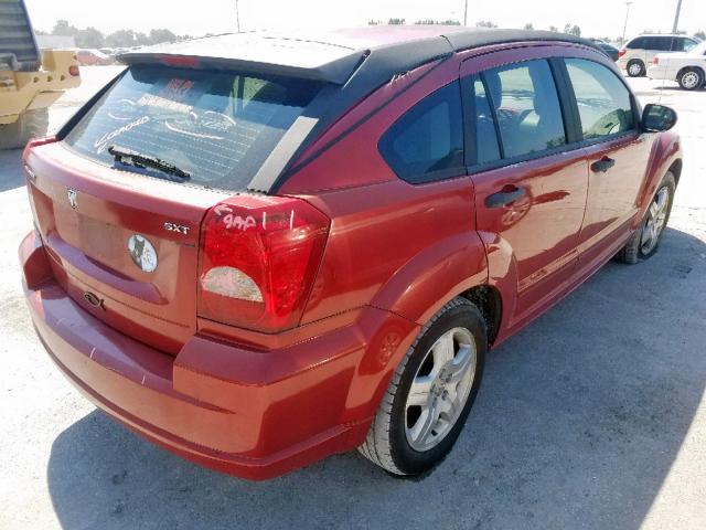 1B3HB48C87D524939 - 2007 DODGE CALIBER SX RED photo 4