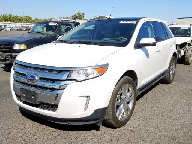 2FMDK3J97DBC17880 - 2013 FORD EDGE SEL WHITE photo 2