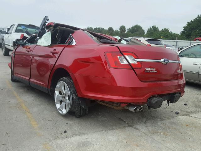 1FAHP2EW6BG128735 - 2011 FORD TAURUS SEL RED photo 3