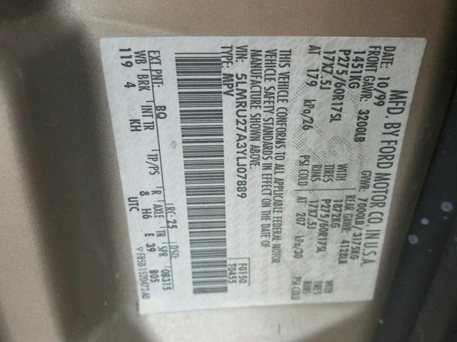 5LMRU27A3YLJ07889 - 2000 LINCOLN NAVIGATOR Күміс фото 10