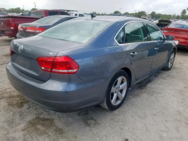 1VWBH7A38CC052642 - 2012 VOLKSWAGEN PASSAT SE GRAY photo 4