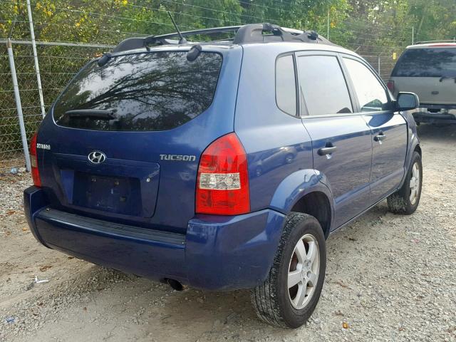 KM8JM12B65U191156 - 2005 HYUNDAI TUCSON GL BLUE photo 4