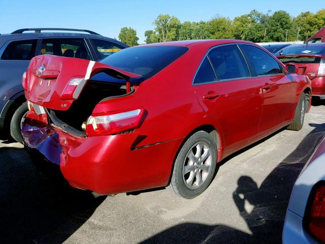 4T1BE46K18U238157 - 2008 TOYOTA CAMRY CE RED photo 4