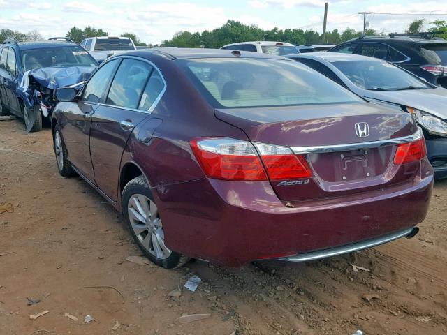 1HGCR2F86EA165453 - 2014 HONDA ACCORD EXL BURGUNDY photo 3