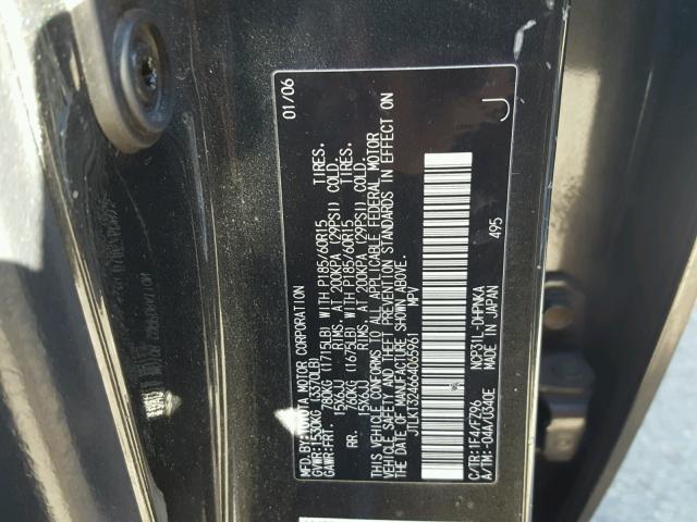 JTLKT324664065961 - 2006 TOYOTA SCION XB Қара фото 10