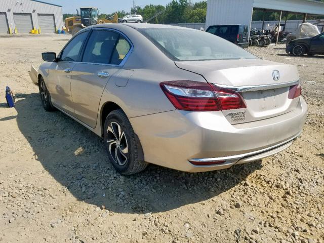 1HGCR2F36HA010491 - 2017 HONDA ACCORD LX GOLD photo 3