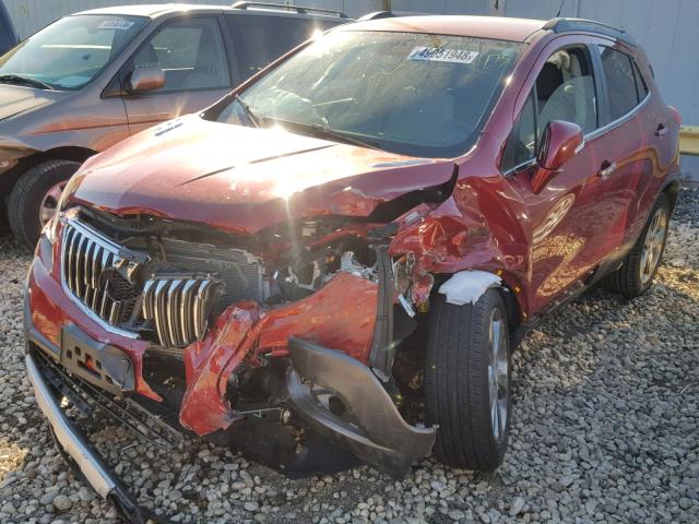 KL4CJASB1EB782216 - 2014 BUICK ENCORE RED photo 2