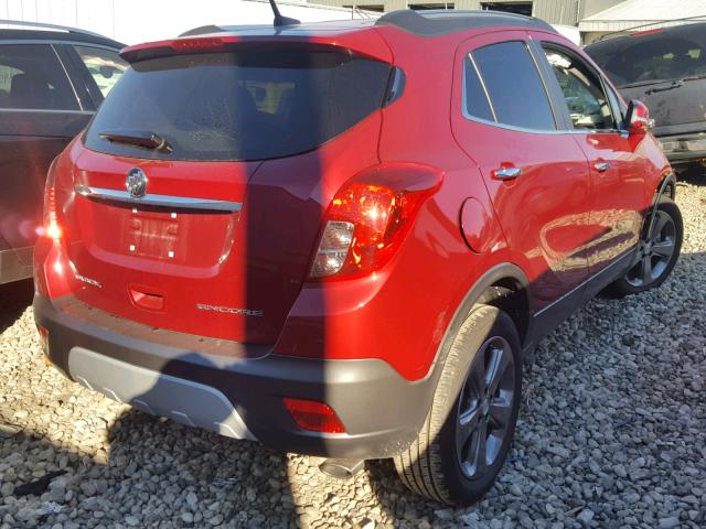 KL4CJASB1EB782216 - 2014 BUICK ENCORE RED photo 4