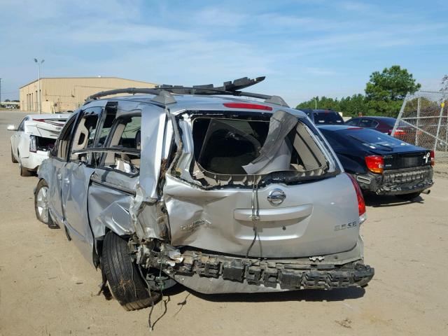 5N1BV28U04N368499 - 2004 NISSAN QUEST S SILVER photo 3