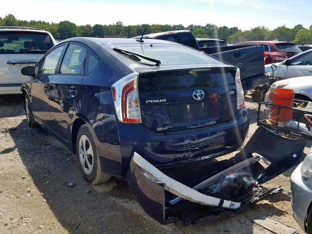 JTDKN3DU0F0406474 - 2015 TOYOTA PRIUS BLUE photo 3