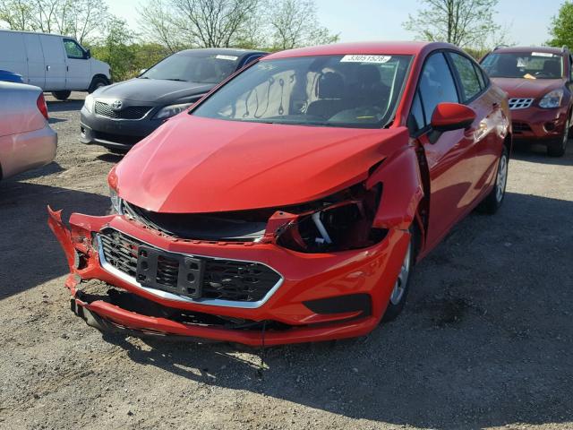 1G1BC5SM9H7164467 - 2017 CHEVROLET CRUZE LS RED photo 2