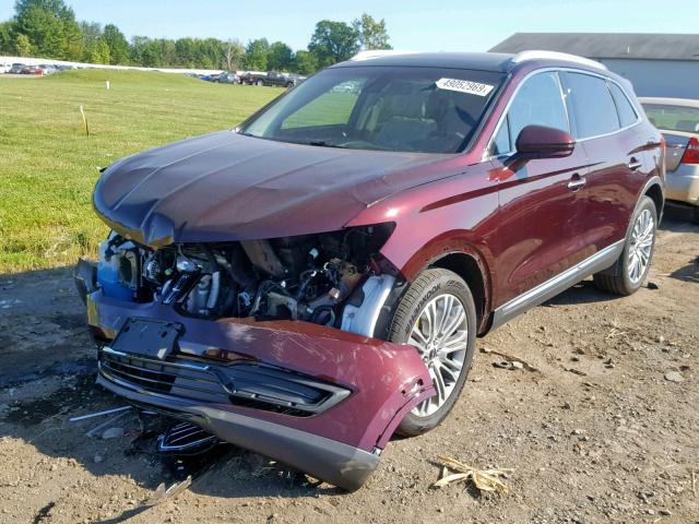 2LMPJ8LRXJBL30037 - 2018 LINCOLN MKX RESERV BURGUNDY photo 2