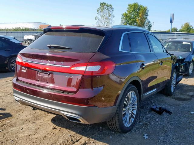 2LMPJ8LRXJBL30037 - 2018 LINCOLN MKX RESERV BURGUNDY photo 4