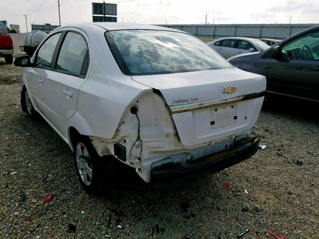KL1TD56617B124214 - 2007 CHEVROLET AVEO BASE Ақ фото 3