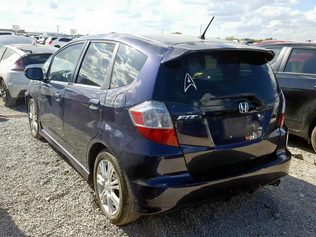 JHMGE88429S030316 - 2009 HONDA FIT SPORT BLUE photo 3