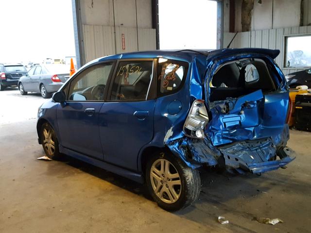 JHMGD37638S070895 - 2008 HONDA FIT SPORT BLUE photo 3