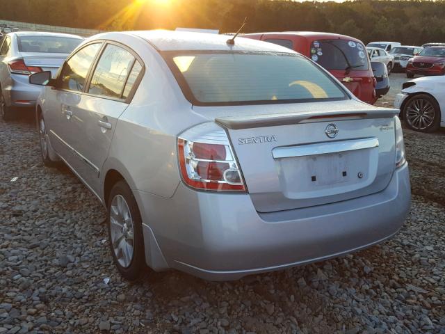 3N1AB6APXCL772304 - 2012 NISSAN SENTRA 2.0 SILVER photo 3