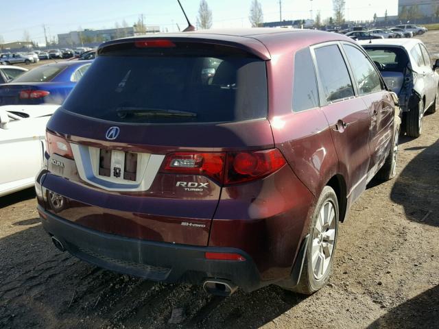 5J8TB1H21AA802167 - 2010 ACURA RDX BURGUNDY photo 4